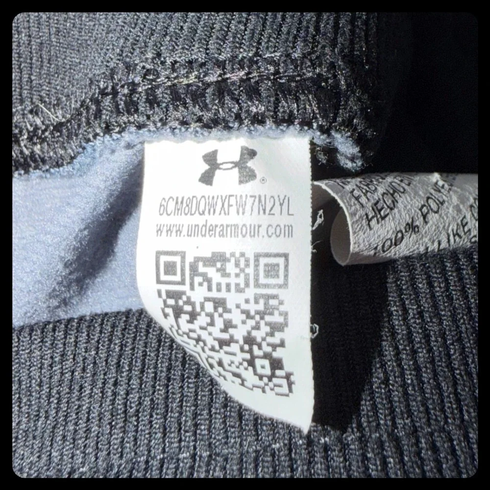 Under Armour Jogger Pants Kids Youth Large YL Black Camo Tapered Leg Athletic